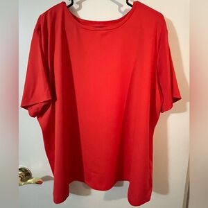 Susan Graver essentials 2X coral Women's Short Sleeve Crewneck Top